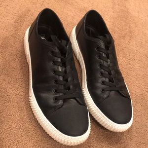 Prada black leather lace up sneakers 12UK/13US